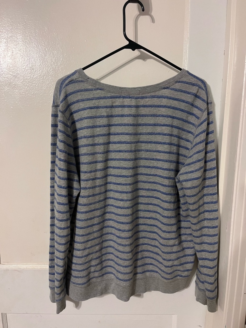 Aeropostale Gray Crewneck Sweater with Blue Stripes - Picture 3 of 3